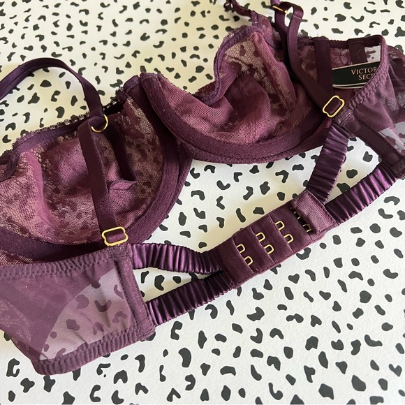 VS Dream Angels Unlined Balconet Lace Burgundy Bra 34b - Picture 5 of 5